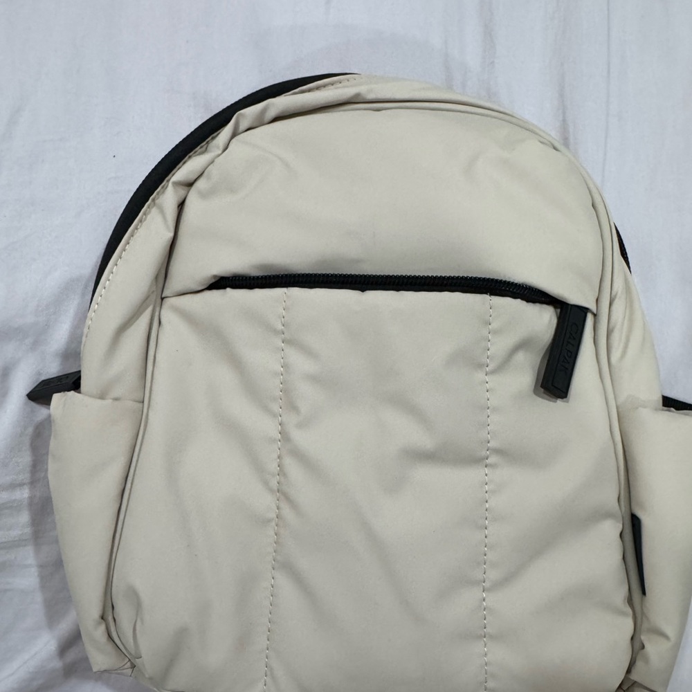 Calpak Cream Backpack with Black Accents